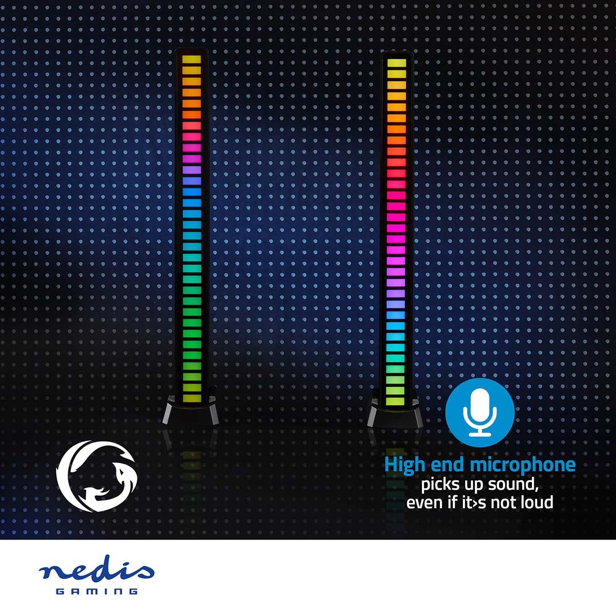 Nedis Gaming Light | RGB | Battery Powered | Used for: Desktop / Notebook | Black