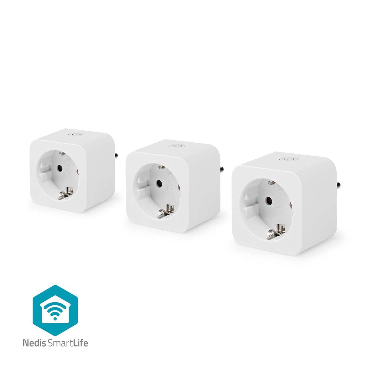 Nedis SmartLife Smart Plug | Wi-Fi | IP21 | Power meter | 3680 W | Type F (CEE 7/7) | 0 - 55 °C | Android™ / IOS | White | 3 pcs