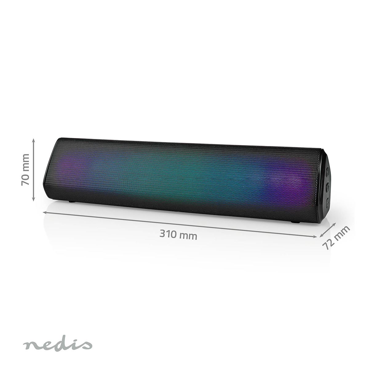Nedis Bluetooth® Speaker | Maximum battery play time: 6 hrs | Table Design | 18 W | Stereo | Built-in microphone | Linkable | Black