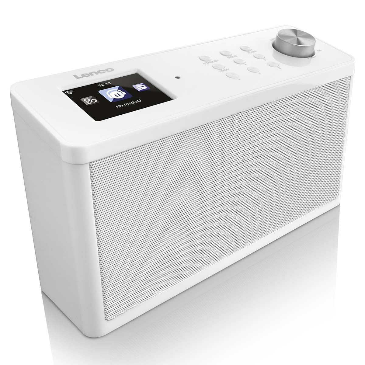 Lenco KCR-2014 | Under Cabinet Kitchen Clock Internet / FM Radio| TFT Screen | Remote Control | White