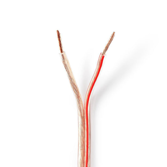 Nedis Speaker Cable | 2 x 2.50 mm² | Copper | 100.0 m | Round | PVC | Transparent | Reel