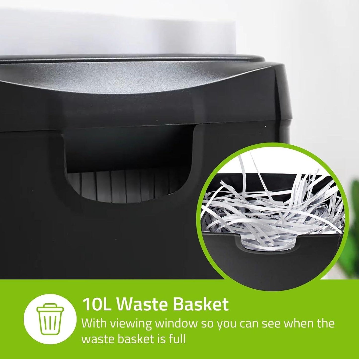Nedis Paper Shredder | Strip Cut | 6x A4 pages | 10 l | Safety standard: DIN 2 | 190 W | Black