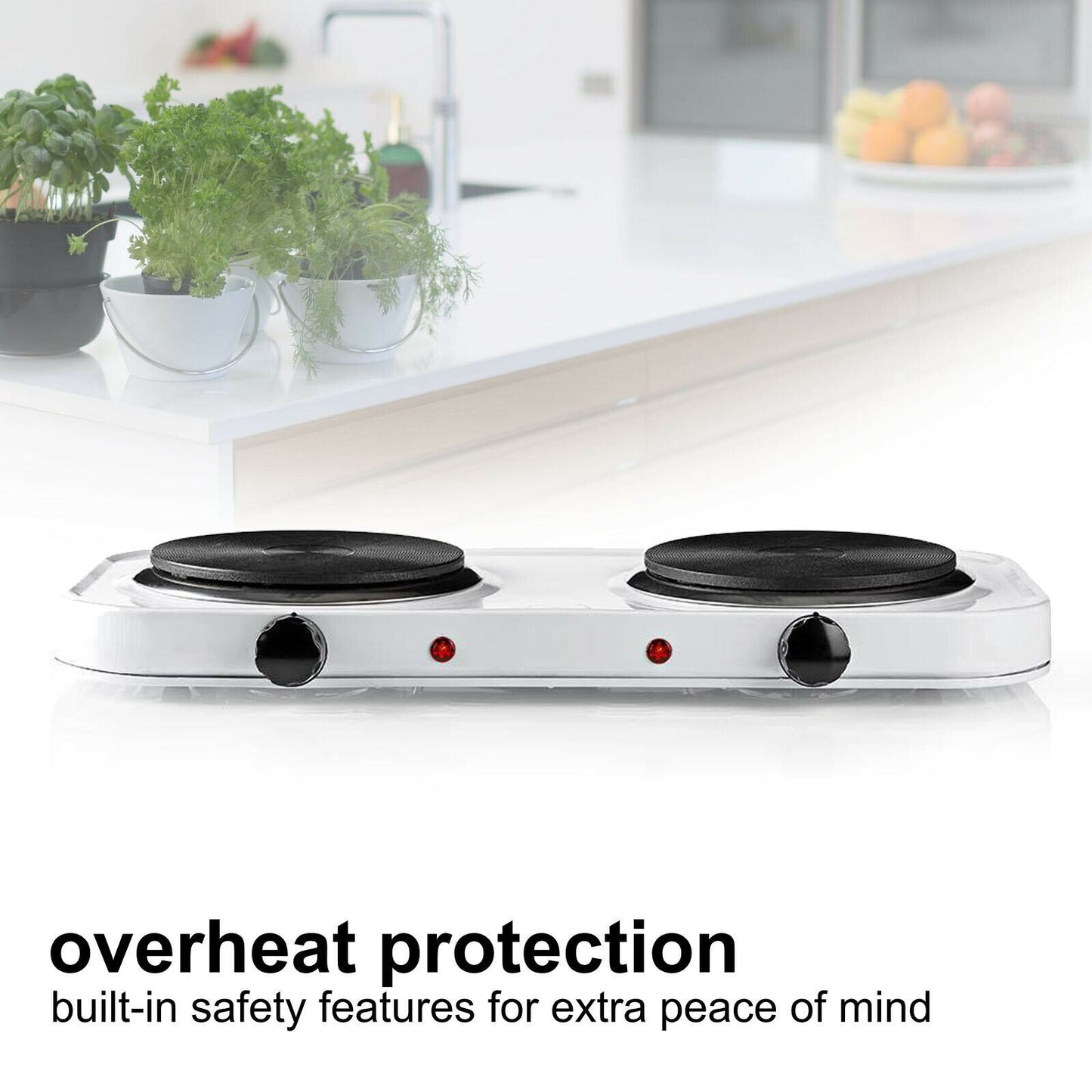 Nedis Electric Cooking Plates | Cooking zones: 2 | 2000 W | Overheating protection | White