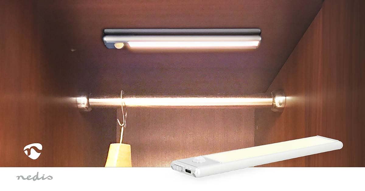 Nedis Cabinet Light | 110 lm | Rechargeable | 1100 mAh | Motion Sensor | 10 hrs | 5 V DC
