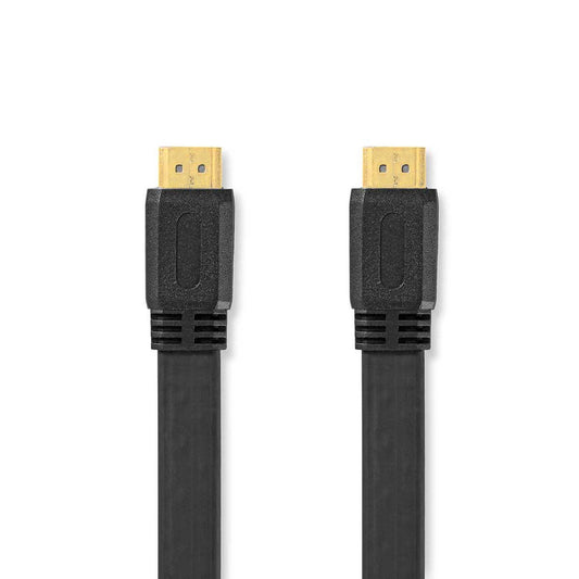 Nedis High Speed HDMI™ Cable with Ethernet | HDMI™ Connector | HDMI™ Connector | 4K@30Hz | 10.2 Gbps | 2.00 m | Flat | PVC | Black | Label