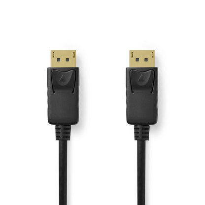 Nedis CCGL37014BK20 | DisplayPort Cable | DisplayPort Male | DisplayPort Male | 8K@60Hz | Nickel Plated | 2.00 m | Round | PVC | Black | Label
