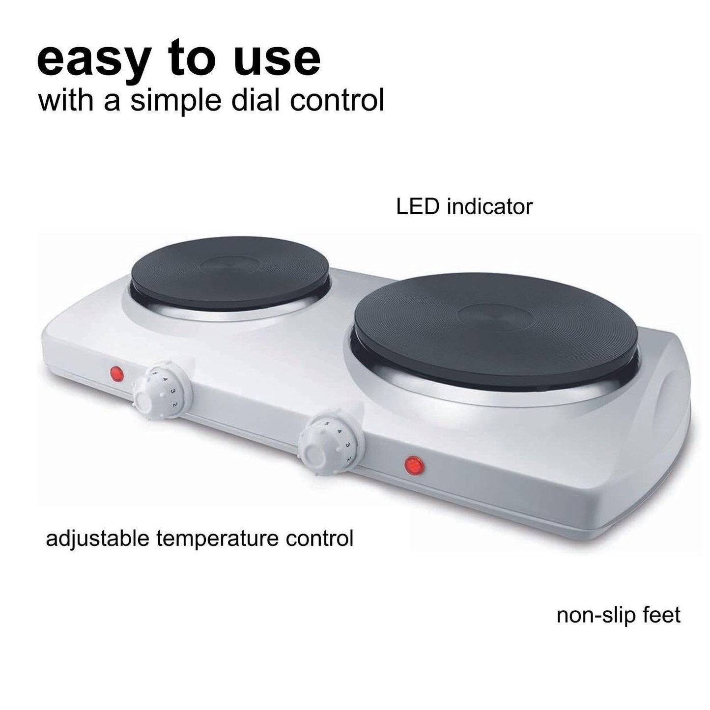 Nedis Electric Cooking Plates | Cooking zones: 2 | 2300 W | Overheating protection | White
