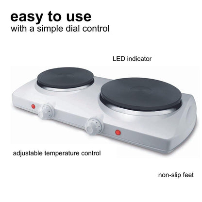 Nedis Electric Cooking Plates | Cooking zones: 2 | 2300 W | Overheating protection | White