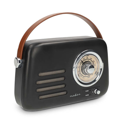 Nedis RDFM2600BK | FM Radio | Portable Design | Bluetooth® / FM | Accu Powered / USB Powered | Analogue | 10 W | Bluetooth® | Black