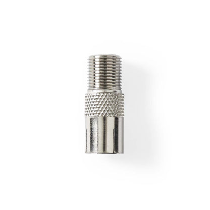 Nedis Satellite & Antenna Adapter | F Female | IEC (Coax) Female | Nickel Plated | 75 Ohm | Straight | Metal | Silver | 1 pcs | Box