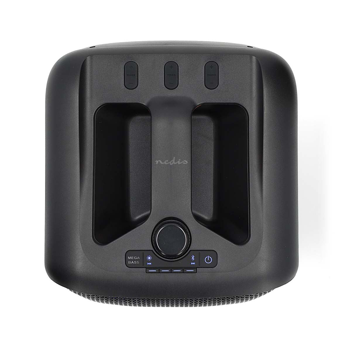Nedis Bluetooth® Party Speaker | Maximum battery play time: 5 hrs | 150 W | Carrying handle | Party lights | Linkable | Equalizer | Black / Orange