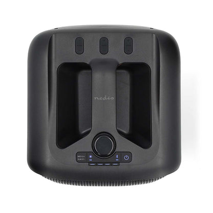 Nedis Bluetooth® Party Speaker | Maximum battery play time: 5 hrs | 150 W | Carrying handle | Party lights | Linkable | Equalizer | Black / Orange