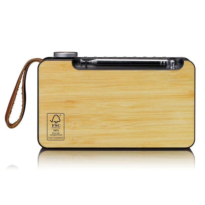 Lenco PDR040BAMBOOBK | Portable DAB+ FM Radio with Bluetooth® Speaker | Bamboo & Black