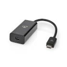 Nedis USB-C™ Adapter | USB 3.2 Gen 1 | USB-C™ Male | Mini DisplayPort Female | 8K@60Hz | 0.20 m | Round | Nickel Plated | PVC | Black | Polybag