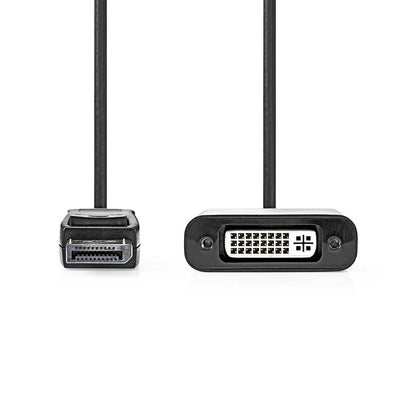 Nedis DisplayPort Adapter | DisplayPort Male | DVI-D 24+1-Pin Female | 1080p | Nickel Plated | Straight | 0.20 m | Round | PVC | ABS | Black | Envelope