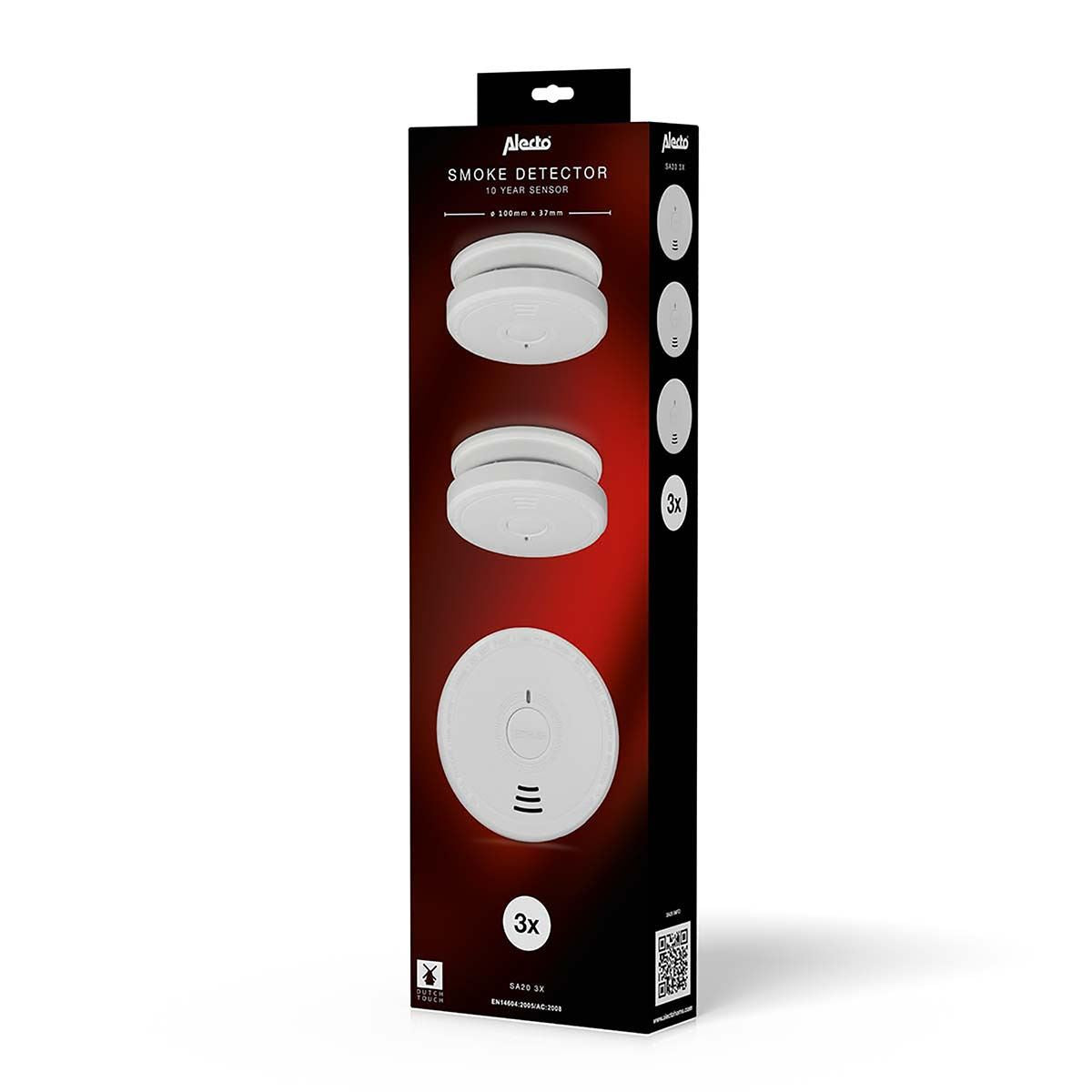 Alecto 3 Pack SA20 Smoke detector with Hush Button