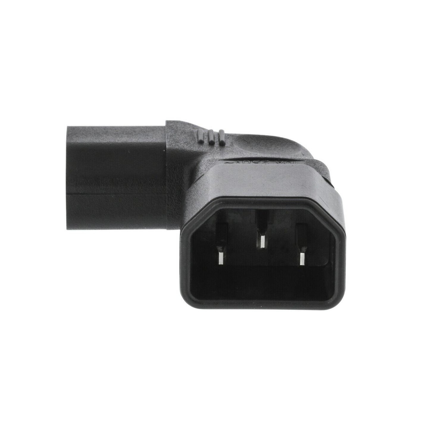 Nedis Cable Adapter Plug | IEC-320-C13 | IEC-320-C14 | Angled Left | Nickel Plated | PVC | Black | Box | 1 pcs
