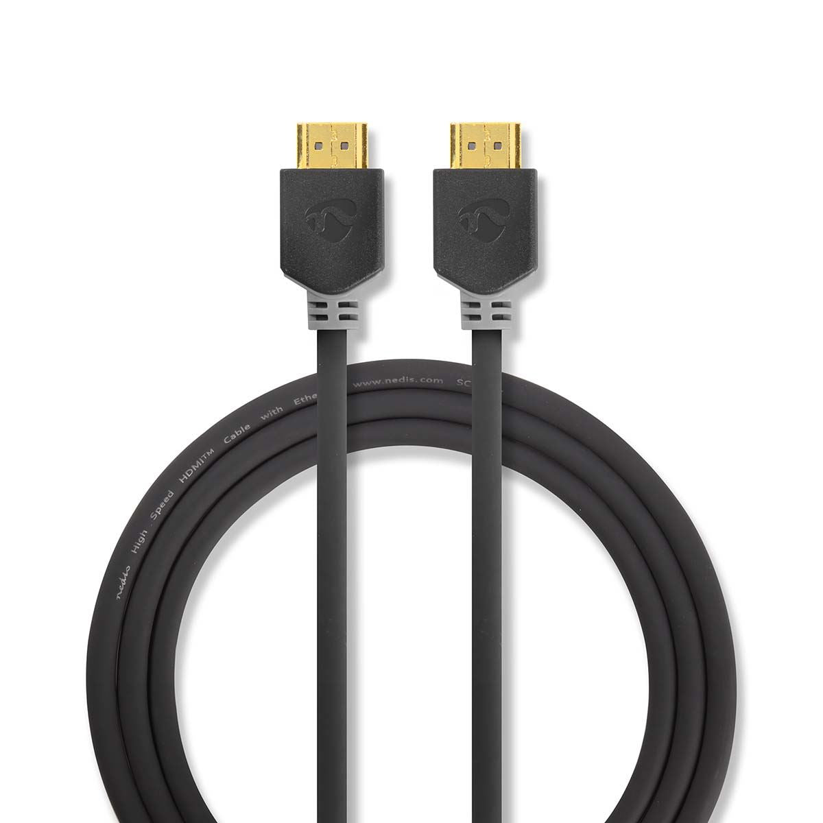 Nedis High Speed HDMI™ Cable with Ethernet | HDMI™ Connector | HDMI™ Connector | 4K@60Hz | ARC | 18 Gbps | 0.50 m | Round | PVC | Anthracite | Window Box