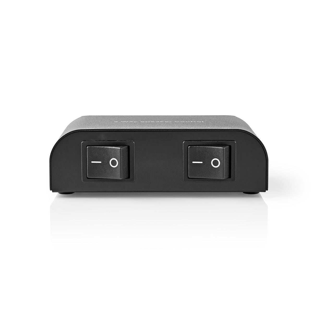 Nedis Speaker Control Switchbox | 2 port(s) | Terminal Screws | Speaker impedance: 4-16 Ohm | Maximum load per channel: 150 W | Aluminium | Black