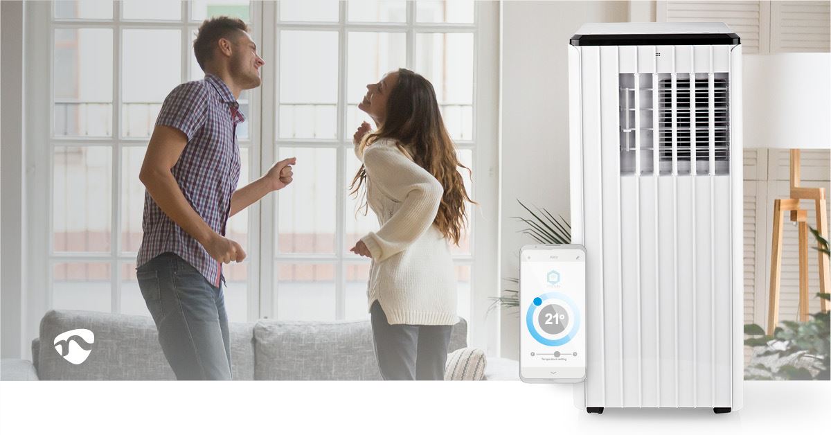 Nedis SmartLife 3-in-1 Air Conditioner | Wi-Fi | 9000 BTU | 80 m³ | Dehumidification | Android™ / IOS | Energy class: A | 3-Speed | 65 dB | White