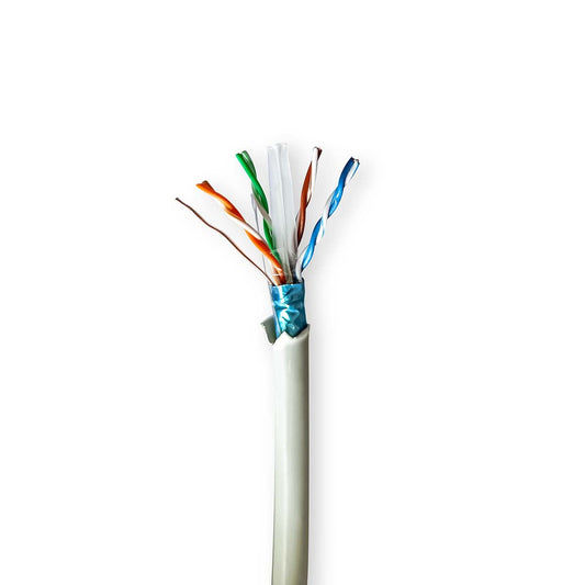 Nedis Network Cable Roll | CAT6 | Stranded | F/UTP | Bare Copper | 100.0 m | Indoor | Round | LSZH | Grey | Pull Box