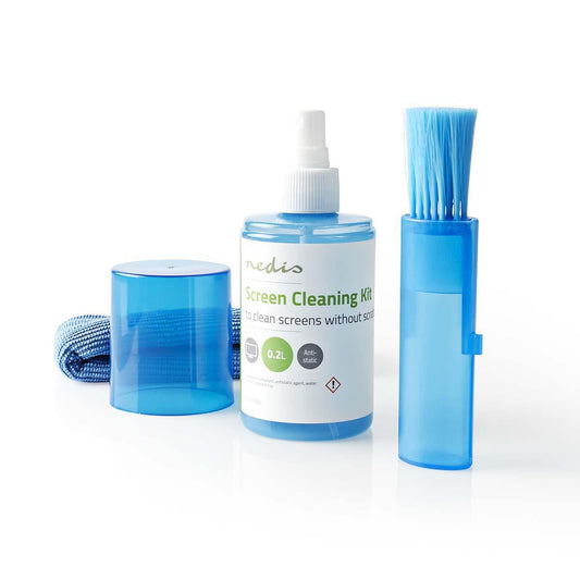 Nedis Screen Cleaner | Spray | 200 ml | Notebook / Smartphone / Tablet / TV Screen | Wiper included