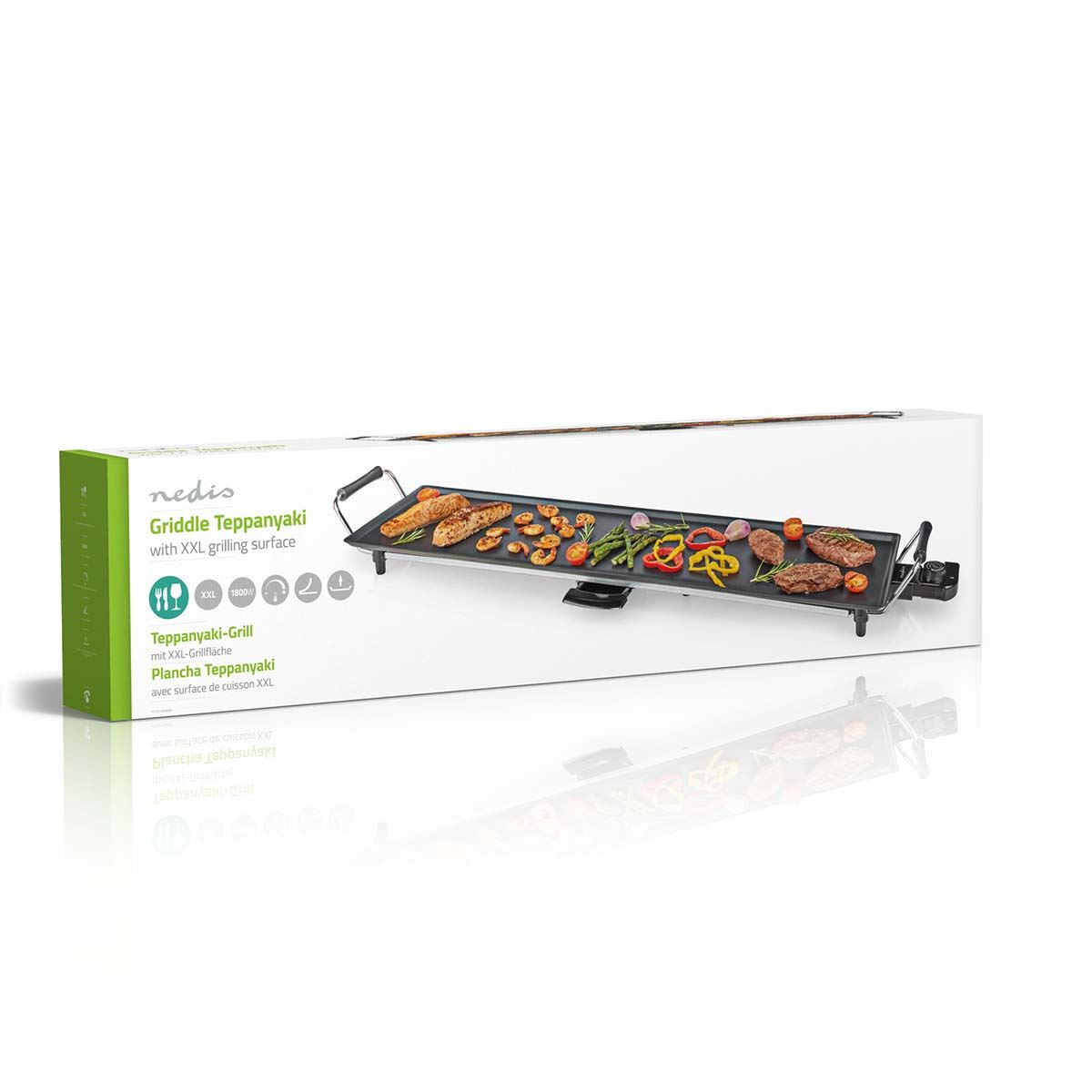 Nedis Teppanyaki Table Grill | Baking surface ( l x w ): 90 x 23 cm | 5 Heat Settings