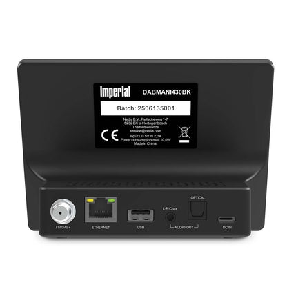 Imperial DABMANI430BK | Compact Hybrid Radio (Internet, DAB+, FM Hi-Fi tuner, Wi-Fi and LAN) with Bluetooth®