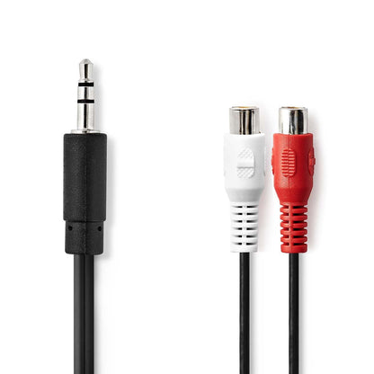 Nedis Stereo Audio Cable | 3.5 mm Male | 2x RCA Female | Nickel Plated | 0.20 m | Round | Box