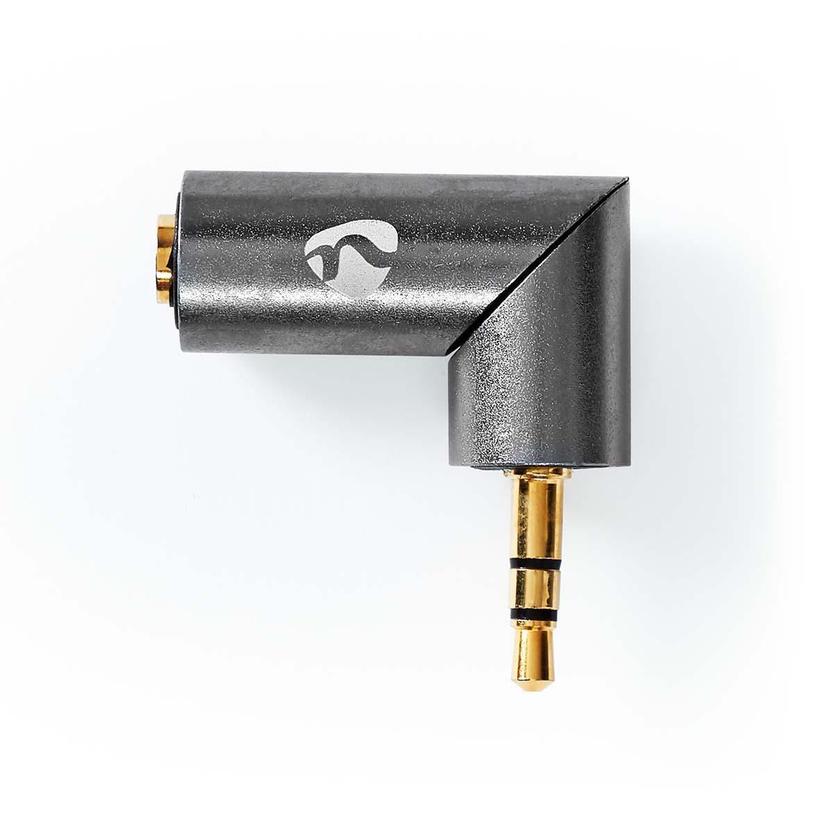 Nedis CATB22975GY | Stereo Audio Adapter | 3.5 mm Male | 3.5 mm Female | Gold Plated | Straight | Metal | Gold / Gun Metal Grey | 1 pcs | Cover Window Box