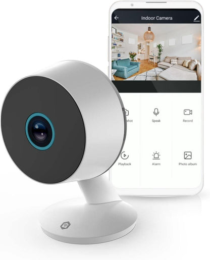 Nedis SmartLife Indoor Camera | Wi-Fi | 3MP Full HD 1296p | Cloud Storage (optional) / microSD (not included) / Onvif | With motion sensor | Night vision | White