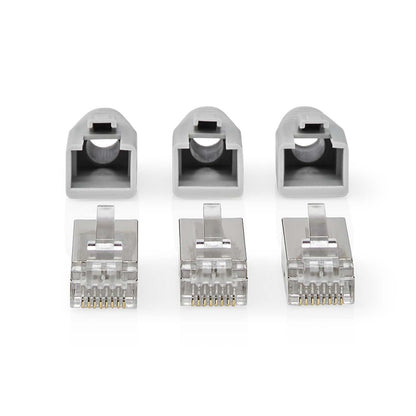Nedis RJ45 Connector | RJ45 Pass Through | Solid/Stranded FTP CAT6 | Straight | Gold Plated | 10 pcs | PVC | Black / Grey / White | Box