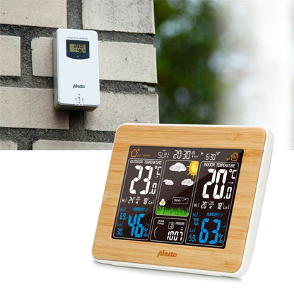 Alecto Weather Station | Indoor and Outdoor Temperature | Outside Wireless sensor | Bamboo
