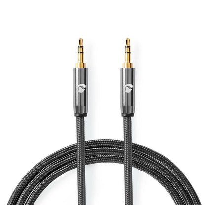 Nedis Stereo Audio Cable | 3.5 mm Male | 3.5 mm Male | Gold Plated | 2.00 m | Round | Grey / Gun Metal Grey | Cover Window Box
