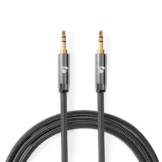 Nedis Stereo Audio Cable | 3.5 mm Male | 3.5 mm Male | Gold Plated | 2.00 m | Round | Grey / Gun Metal Grey | Cover Window Box