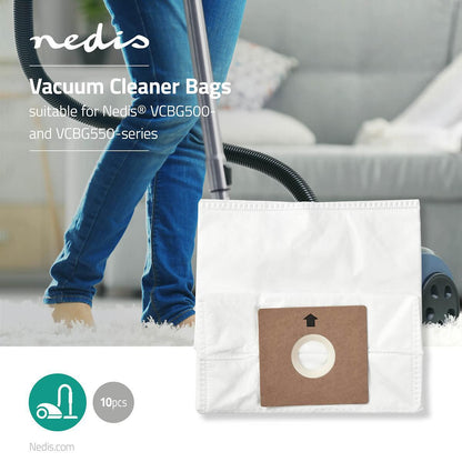 Nedis DUBG122NED10 | Vacuum Cleaner Bag | 10 pcs | Synthetic | Most sold for: Nedis DUBG122NED10 |® VCBG500 / VCBG550-Series | White