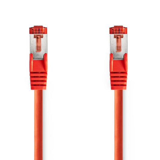 Nedis CCGL85221RD100 | CAT6 Network Cable | RJ45 Male | RJ45 Male | S/FTP | 10.0 m | Round | LSZH | Red | Label