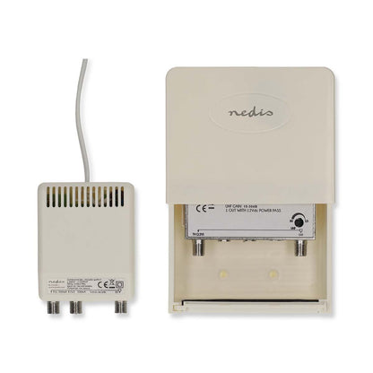 Nedis MAMP26700WT | Mast Amplifier | Number of outputs: 2 | Gain control: 15 - 30 dB | F-Female | Noise figure: 4 dB | White