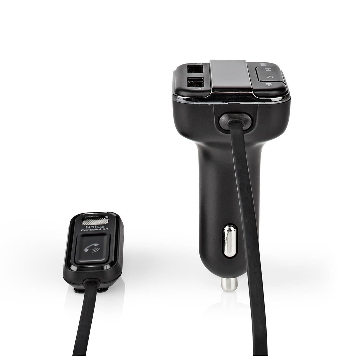 Nedis Car FM Transmitter | Fixed | Hands free calling | 0.8 " | LED Screen | Bluetooth® | 5.0 V DC / 1.0 A / 5.0 V DC / 2.4 A | Google Assistant / Siri | Black / Grey