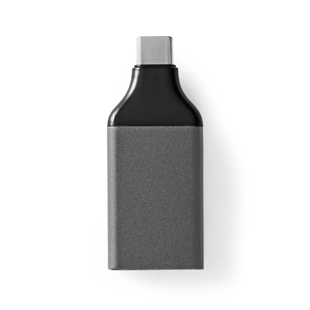 Nedis USB-C™ Adapter | USB 3.2 Gen 1 | USB-C™ Male | DisplayPort Female | 4K@60Hz | Round | Nickel Plated | Black / Grey | Envelope