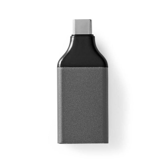 Nedis USB-C™ Adapter | USB 3.2 Gen 1 | USB-C™ Male | DisplayPort Female | 4K@60Hz | Round | Nickel Plated | Black / Grey | Envelope