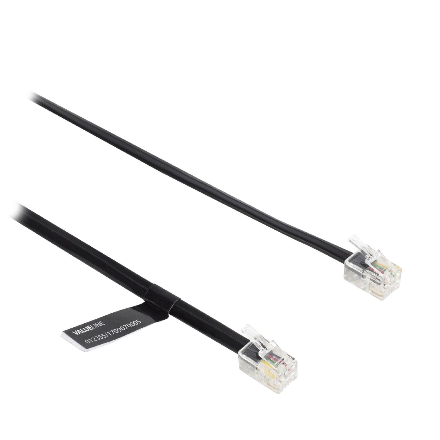 Telecom Cable RJ10 (4P4C) Male - RJ10 (4P4C) Male Flat 1.00 m Black