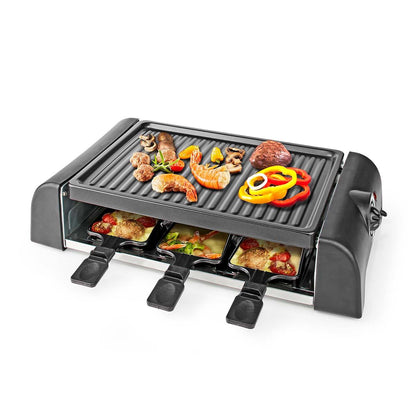 Nedis Gourmet / Raclette | Grill | 6 Persons | Spatula | Temperature setting | Non stick coating | Rectangle