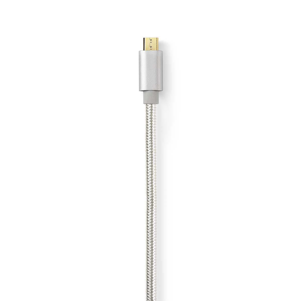 Nedis USB Cable | USB 2.0 | USB-C™ Male | USB Micro-B Male | 10 W | 480 Mbps | Gold Plated | 3.00 m | Round | Braided / Nylon | Aluminium | Cover Window Box
