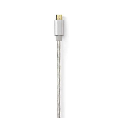 Nedis USB Cable | USB 2.0 | USB-C™ Male | USB Micro-B Male | 10 W | 480 Mbps | Gold Plated | 3.00 m | Round | Braided / Nylon | Aluminium | Cover Window Box
