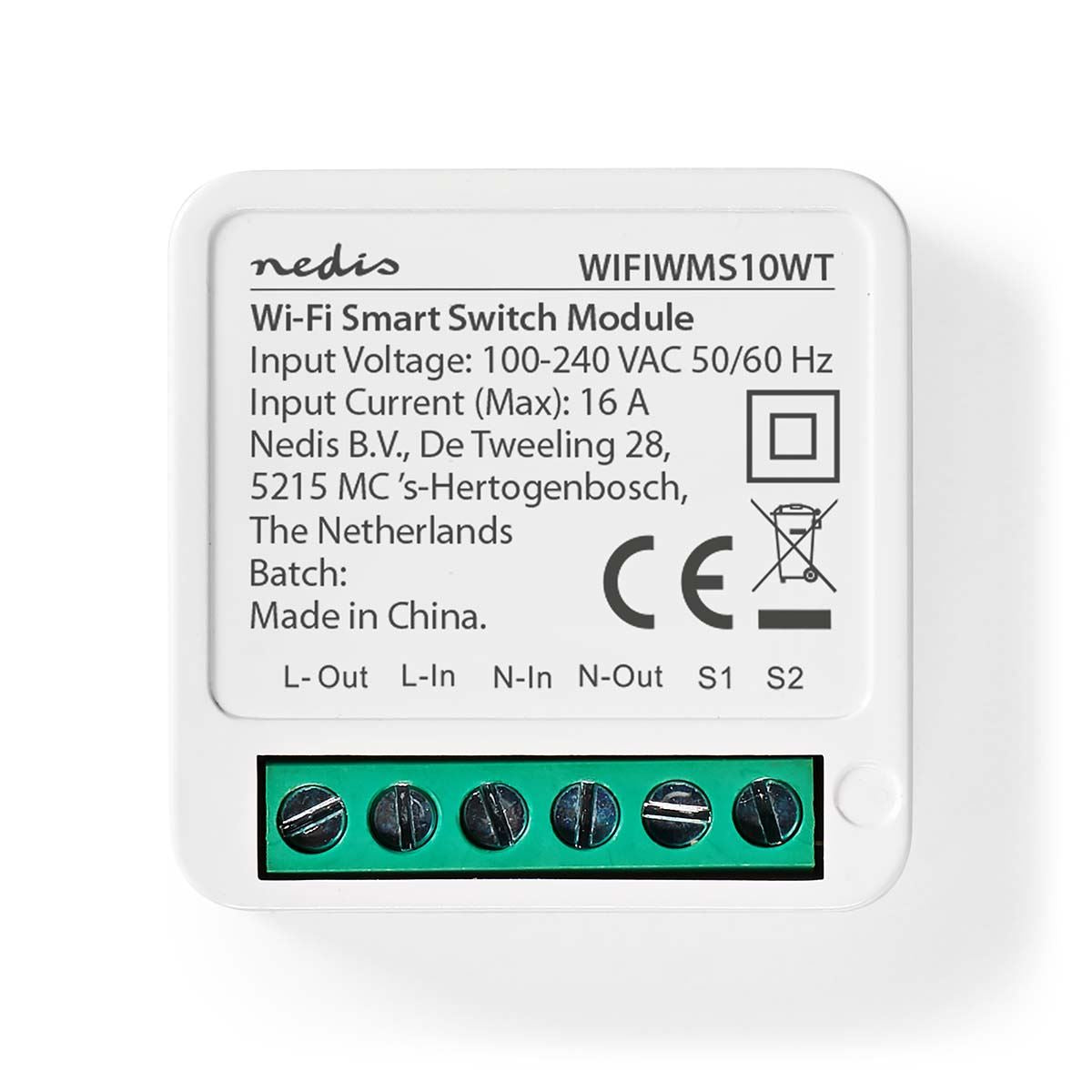 Nedis SmartLife Power Switch | Wi-Fi | 3680 W | Terminal Connection | App available for: Android™ / IOS