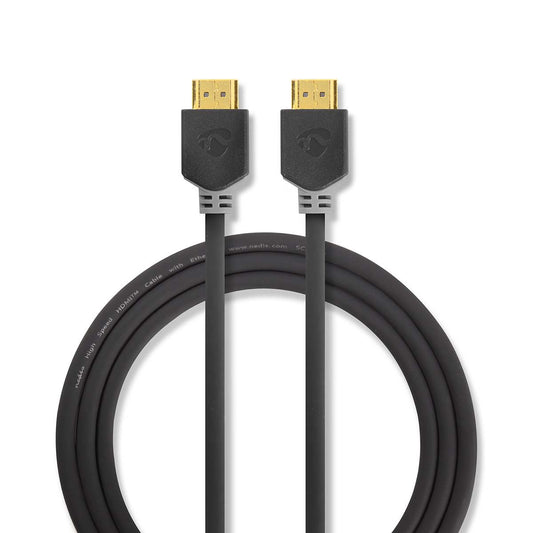 Nedis High Speed HDMI™ Cable with Ethernet | HDMI™ Connector | HDMI™ Connector | 4K@60Hz | ARC | 18 Gbps | 7.50 m | Round | PVC | Anthracite | Box