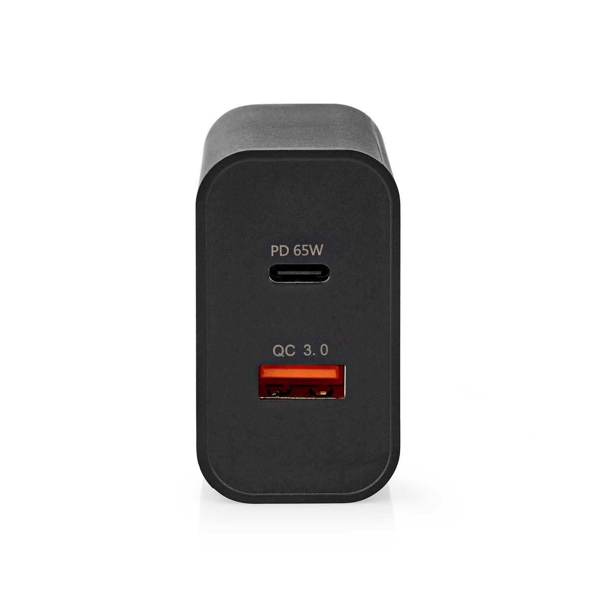 Nedis Wall Charger | 65 W | Quick charge feature | 2.0 / 2.25 / 3.25 A | Number of outputs: 2 | USB-A / USB-C™ | Automatic Voltage Selection | Black