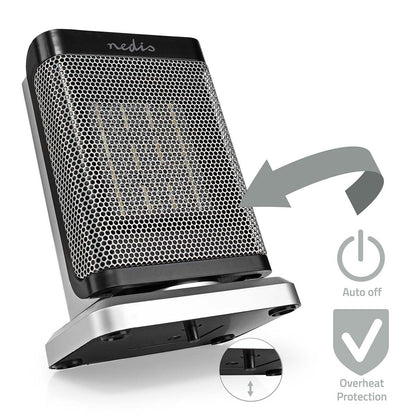 Nedis Ceramic PTC Fan Heater | 1000 / 1500 W | 2 Heat Modes | Adjustable thermostat | Rotates automatically | Overheating protection | Fall over protection