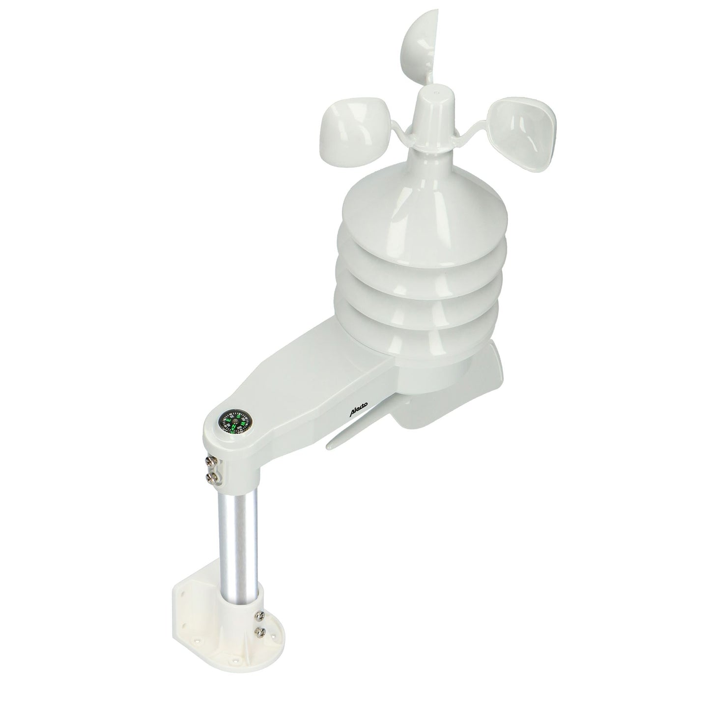 Alecto WS3875 | 6-in-1 Weather Station | Indoor and Outdoor Temperature, Forcast, Wind, Pressure, Humidity, Rain & More | Outside Wireless sensor | Black